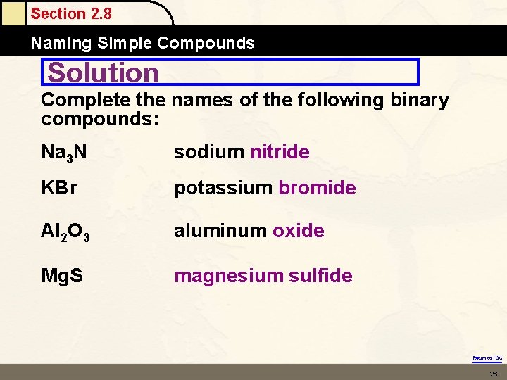 Section 2. 8 Naming Simple Compounds Solution Complete the names of the following binary Section 2. 8 Naming Simple Compounds Solution Complete the names of the following binary