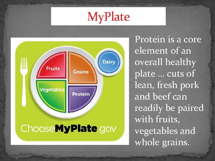 My. Plate Protein is a core element of an overall healthy plate … cuts