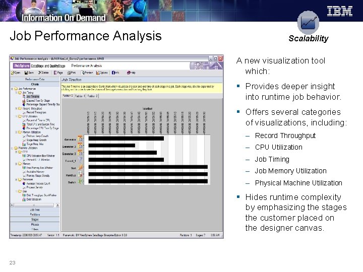 Job Performance Analysis Scalability A new visualization tool which: § Provides deeper insight into