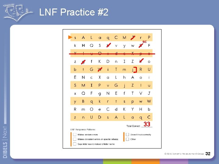 LNF Practice #2 sc 33 32 
