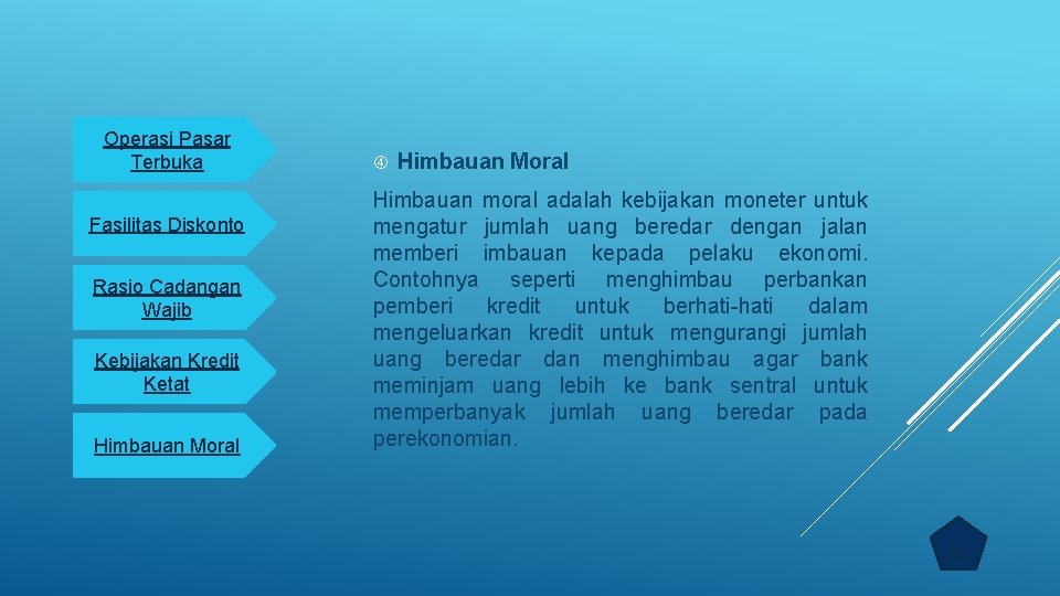 Operasi Pasar Terbuka Fasilitas Diskonto Rasio Cadangan Wajib Kebijakan Kredit Ketat Himbauan Moral Himbauan