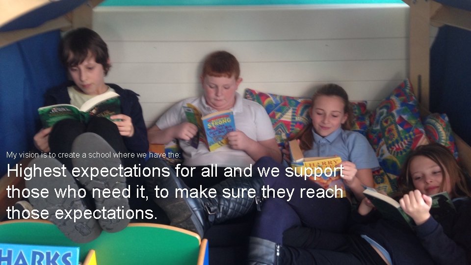 My vision is to create a school where we have the: Highest expectations for