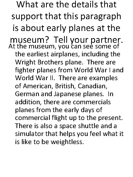 What are the details that support that this paragraph is about early planes at