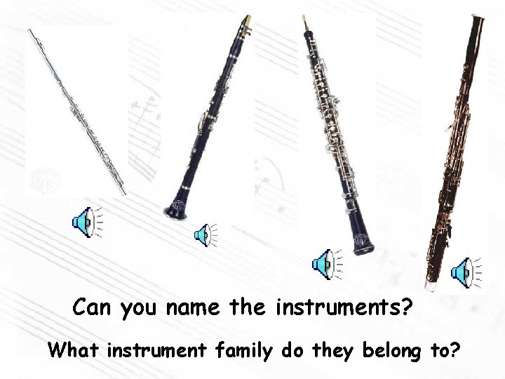 Can you name the instruments? What instrument family do they belong to? 