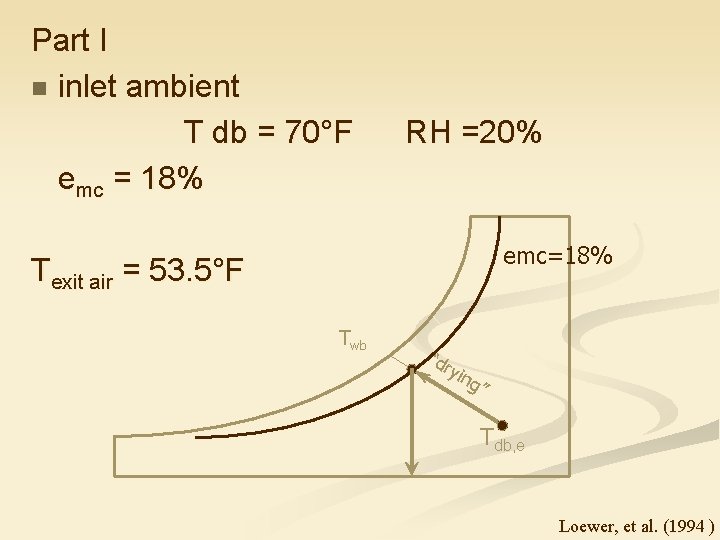 Part I n inlet ambient T db = 70°F emc = 18% RH =20%