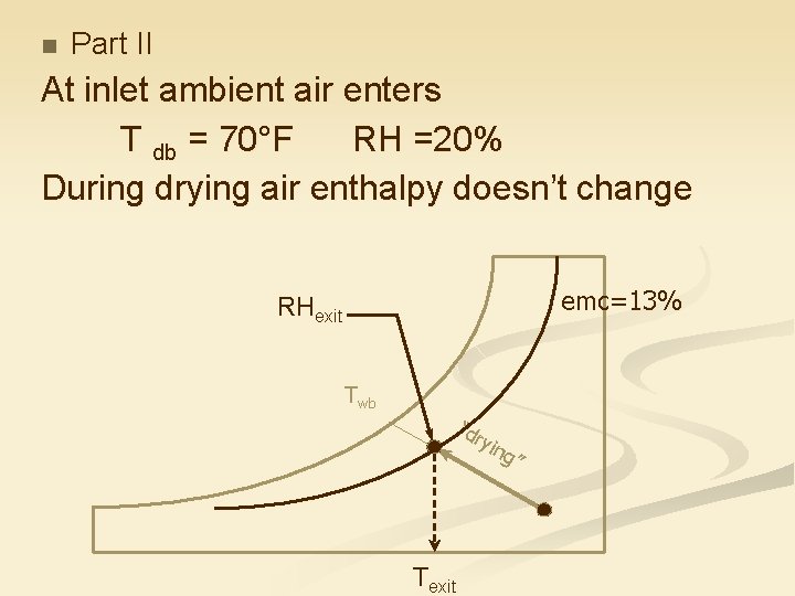 n Part II At inlet ambient air enters T db = 70°F RH =20%