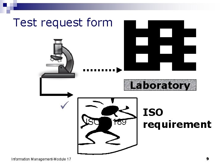Test request form Laboratory ü ISO 15189 Information Management-Module 17 ISO requirement 9 