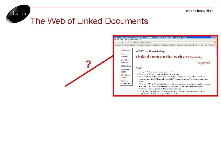 shared innovation The Web of Linked Documents ? 