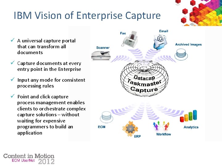IBM Vision of Enterprise Capture ü A universal capture portal that can transform all