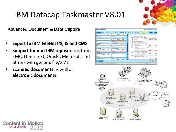 IBM Datacap Taskmaster V 8. 01 Advanced Document & Data Capture • Export to