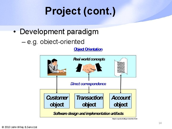 Project (cont. ) • Development paradigm – e. g. object-oriented 14 © 2010 John
