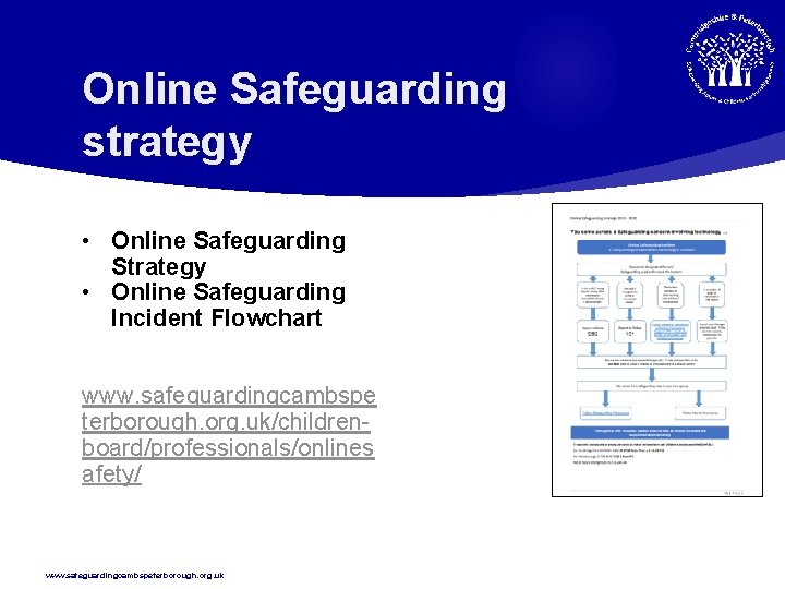 Online Safeguarding strategy • Online Safeguarding Strategy • Online Safeguarding Incident Flowchart www. safeguardingcambspe
