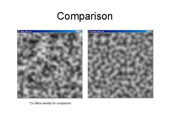 Comparison *2 x lattice density for comparison 