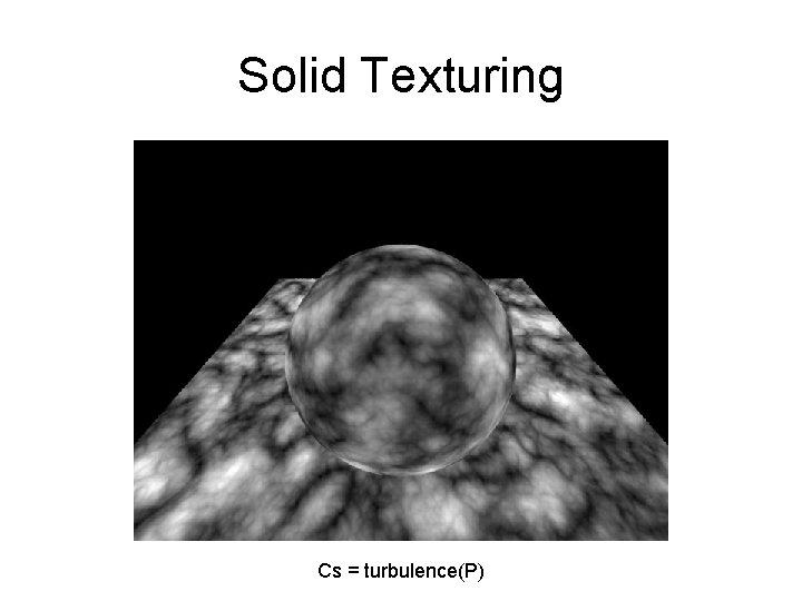 Solid Texturing Cs = turbulence(P) 