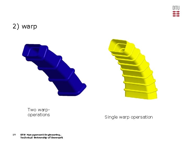 2) warp Two warpoperations 19 DTU Management Engineering, Technical University of Denmark Single warp