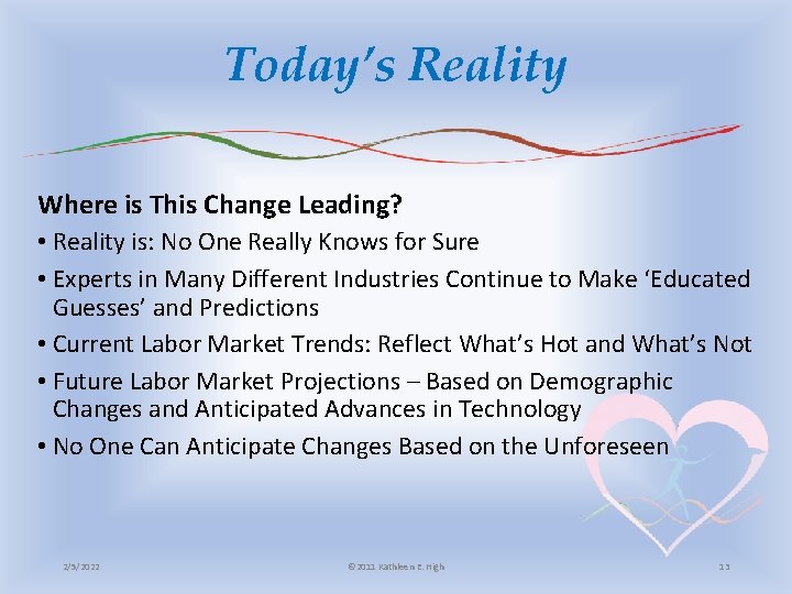 Today’s Reality Where is This Change Leading? • Reality is: No One Really Knows