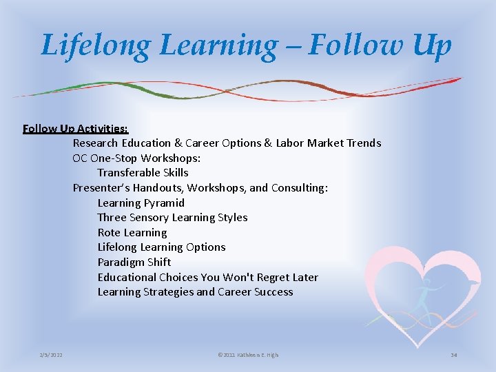 Lifelong Learning – Follow Up Activities: Research Education & Career Options & Labor Market