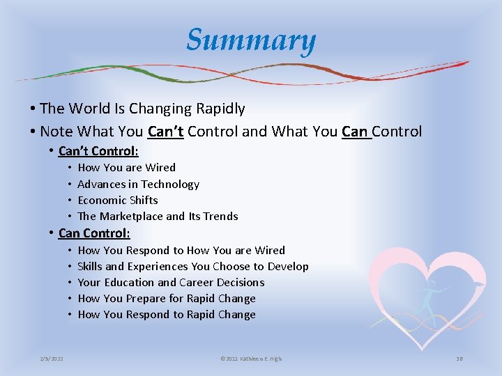 Summary • The World Is Changing Rapidly • Note What You Can’t Control and