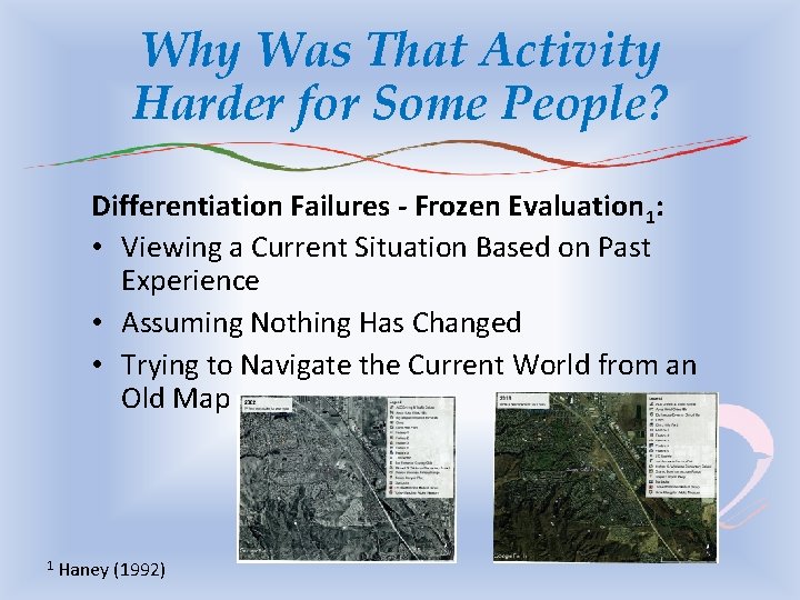 Why Was That Activity Harder for Some People? Differentiation Failures - Frozen Evaluation 1: