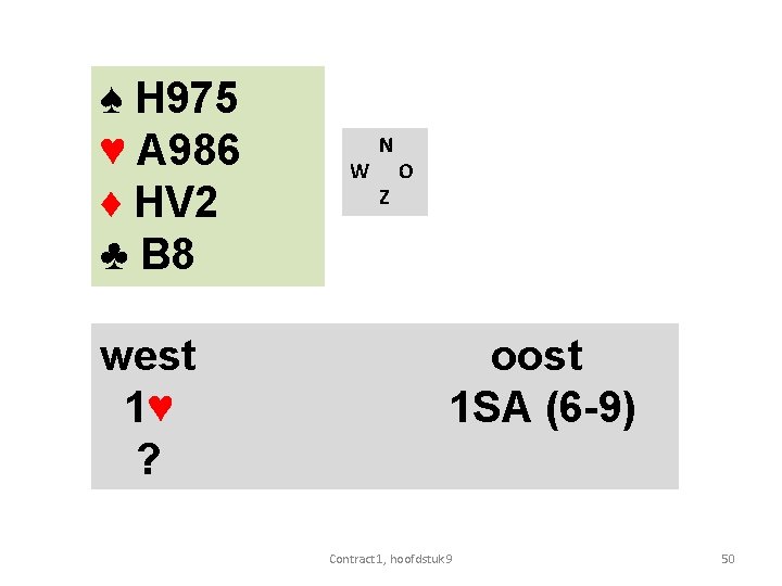 ♠ H 975 ♥ A 986 ♦ HV 2 ♣ B 8 west 1♥