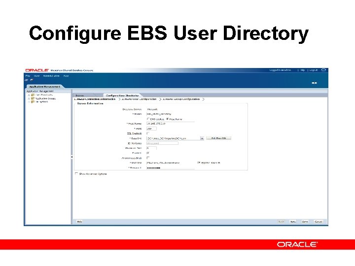 Configure EBS User Directory 