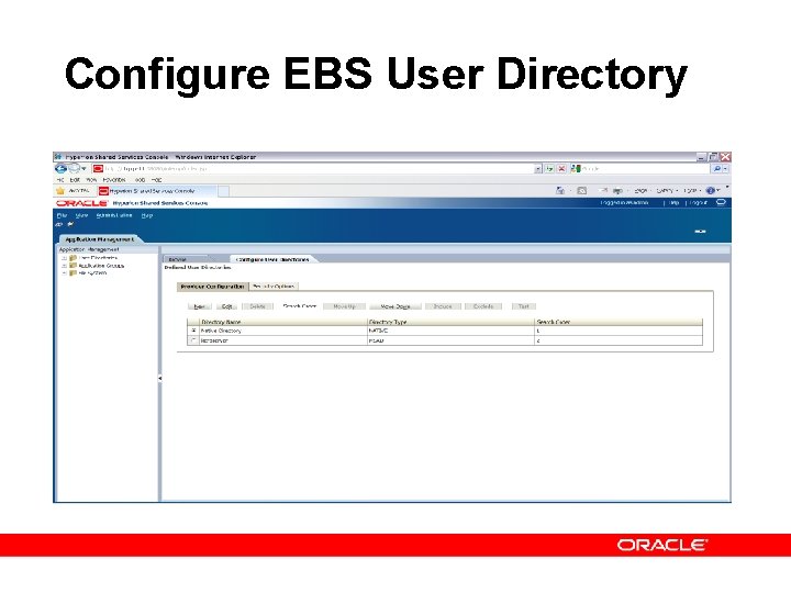 Configure EBS User Directory 