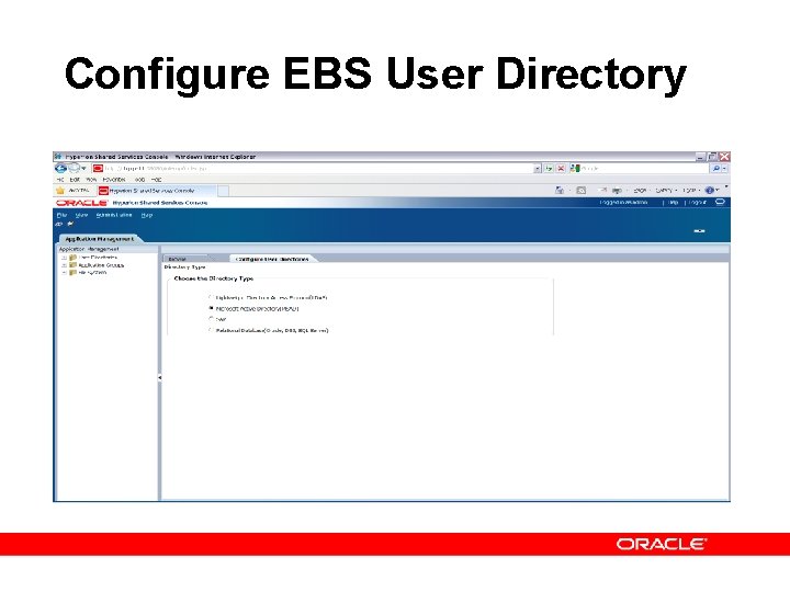 Configure EBS User Directory 