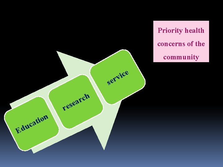 Priority health concerns of the community e c i rv se h c r Priority health concerns of the community e c i rv se h c r