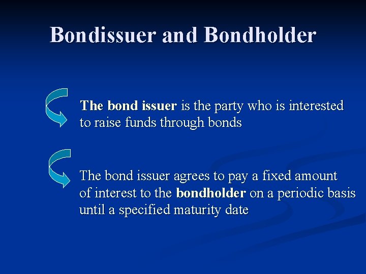 Bondissuer and Bondholder The bond issuer is the party who is interested to raise