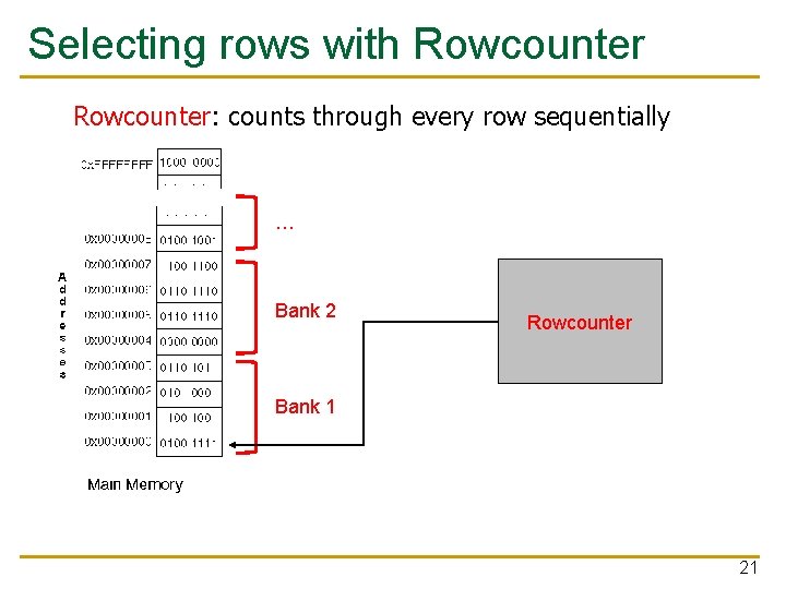 Selecting rows with Rowcounter: counts through every row sequentially … Bank 2 Rowcounter Bank