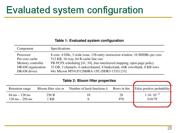 Evaluated system configuration 28 