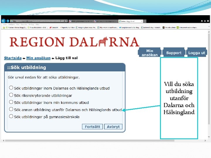 Vill du söka utbildning utanför Dalarna och Hälsingland 