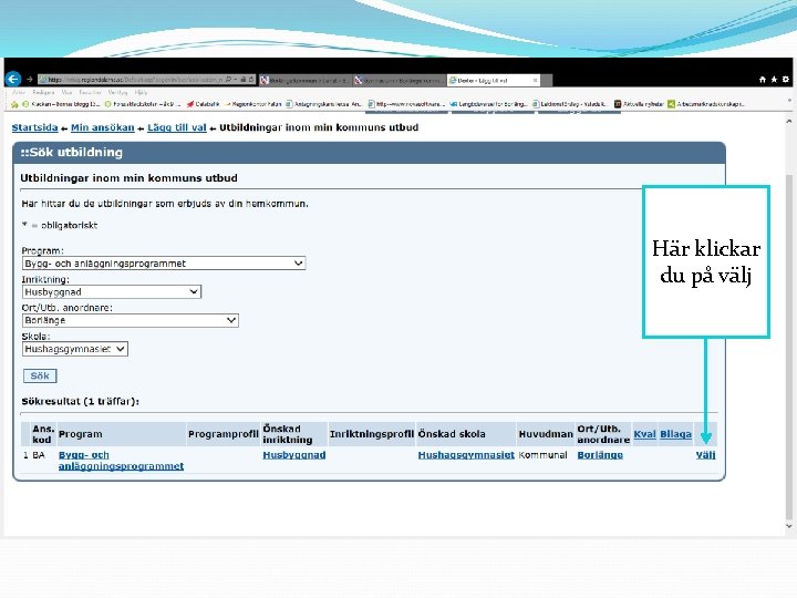 Här klickar du på välj 