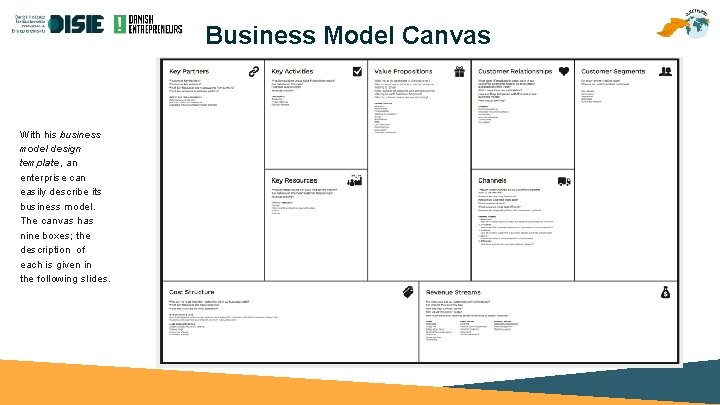 Business Model Canvas With his business model design template, an enterprise can easily describe