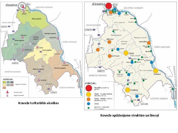 Novada teritoriālās vienības Novada apdzīvojuma struktūra un līmeņi 