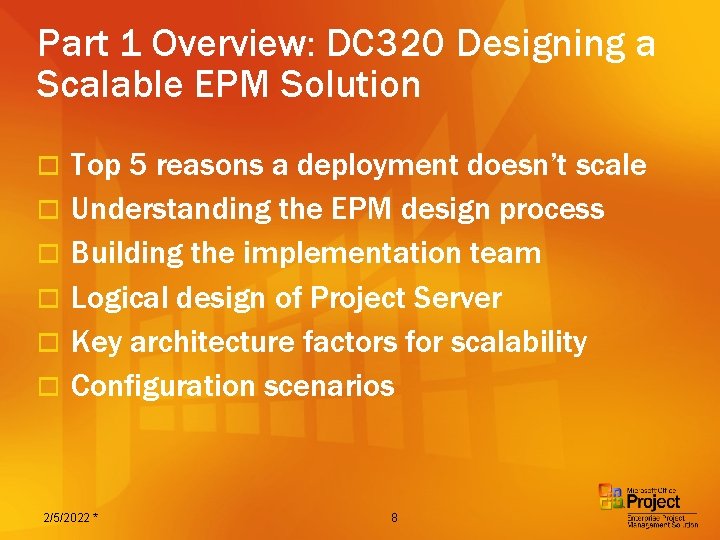 Part 1 Overview: DC 320 Designing a Scalable EPM Solution o o o Top