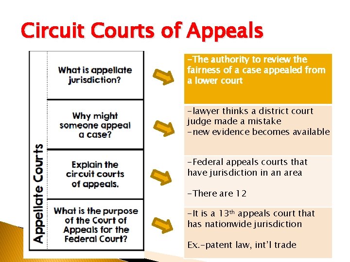 Circuit Courts of Appeals -The authority to review the fairness of a case appealed