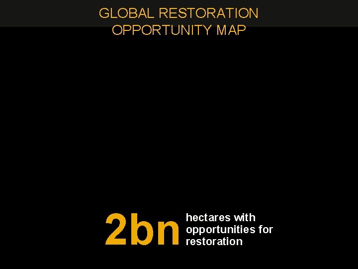 GLOBAL RESTORATION OPPORTUNITY MAP 2 bn hectares with opportunities for restoration 