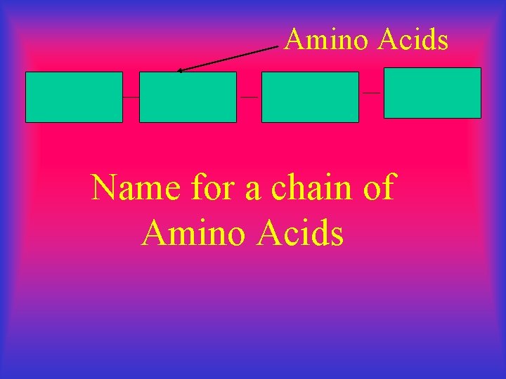 Amino Acids Name for a chain of Amino Acids 