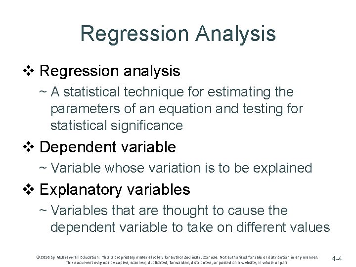 Regression Analysis v Regression analysis ~ A statistical technique for estimating the parameters of Regression Analysis v Regression analysis ~ A statistical technique for estimating the parameters of
