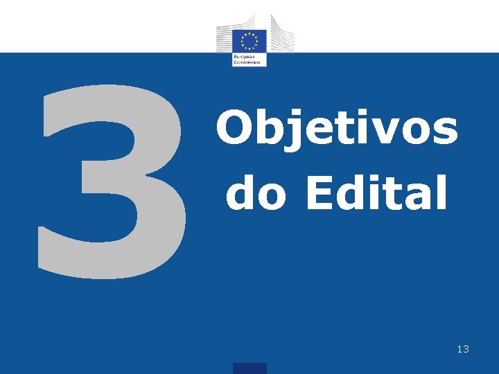 3 Objetivos do Edital 13 