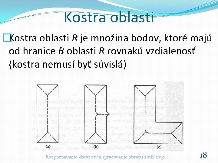 Kostra oblasti �Kostra oblasti R je množina bodov, ktoré majú od hranice B oblasti