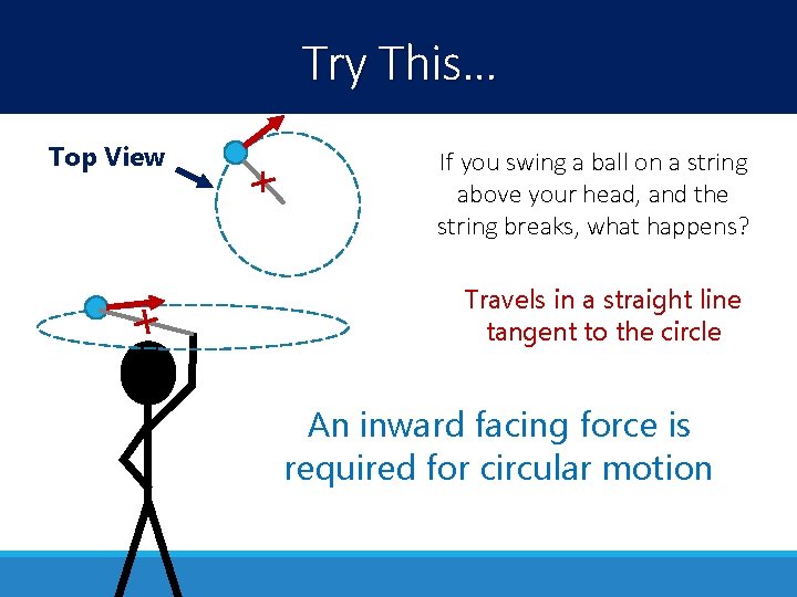 Try This… Top View If you swing a ball on a string above your