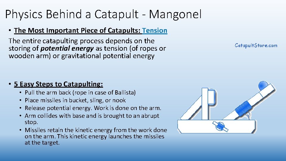 Physics Behind a Catapult - Mangonel • The Most Important Piece of Catapults: Tension