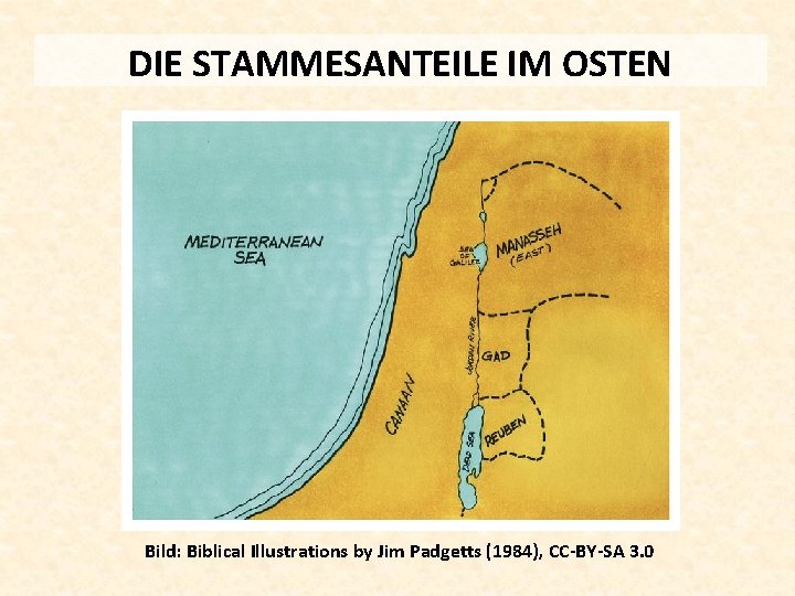 DIE STAMMESANTEILE IM OSTEN Bild: Biblical Illustrations by Jim Padgetts (1984), CC-BY-SA 3. 0