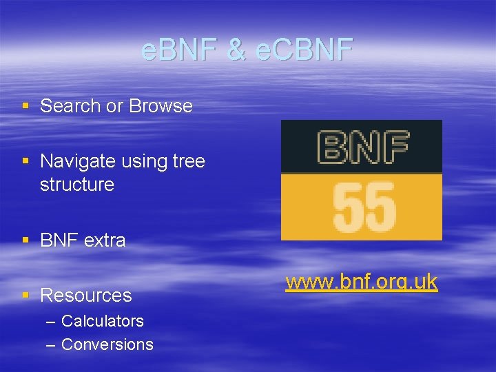 e. BNF & e. CBNF § Search or Browse § Navigate using tree structure