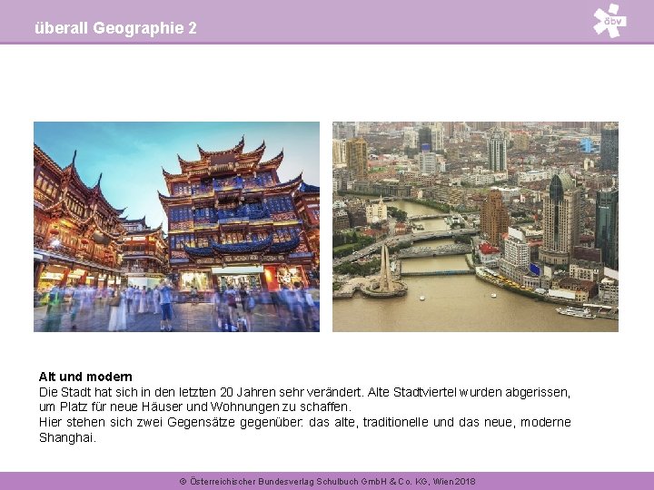 überall Geographie 2 Bohrturm Pumpe Alt und modern Die Stadt hat sich in den