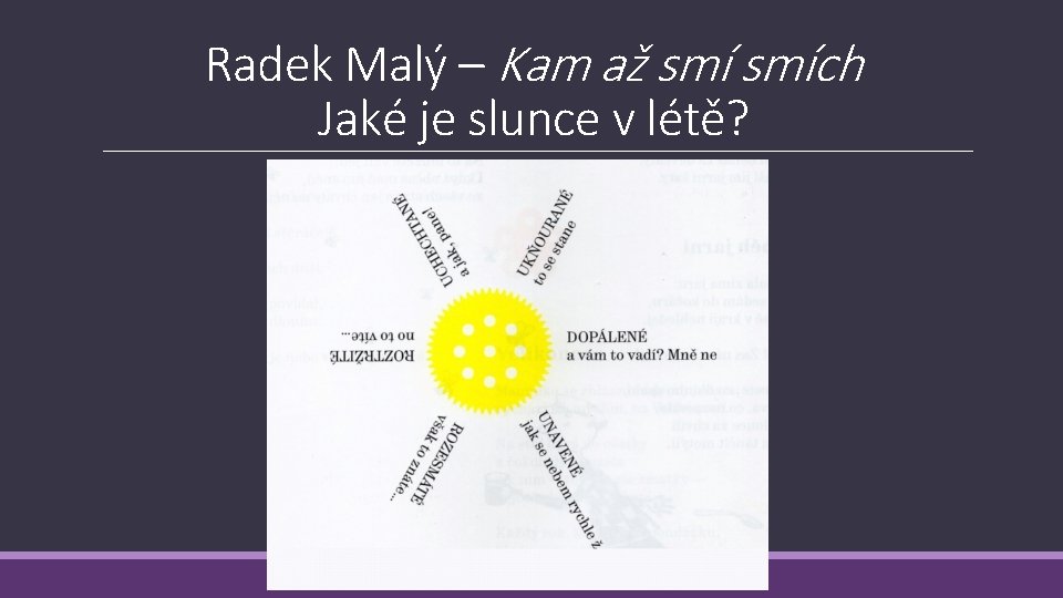 Radek Malý – Kam až smích Jaké je slunce v létě? 