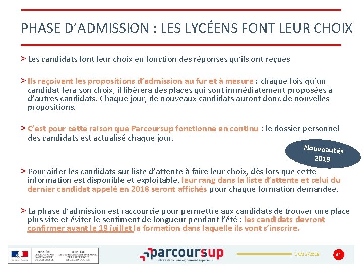 PHASE D’ADMISSION : LES LYCÉENS FONT LEUR CHOIX > Les candidats font leur choix