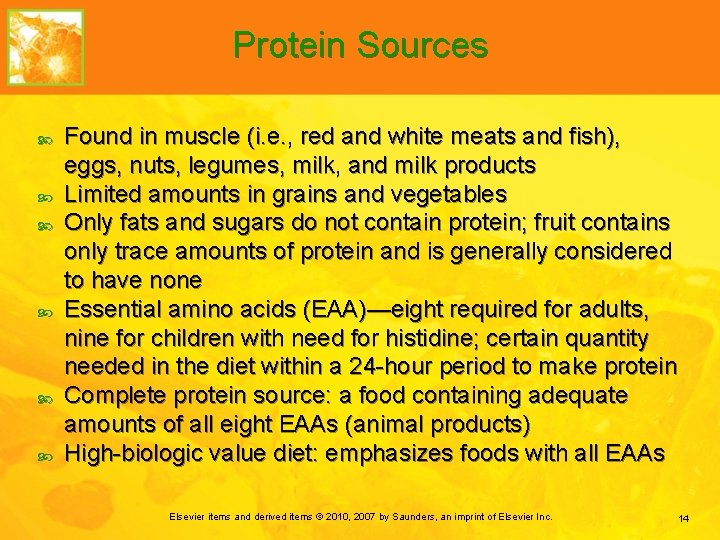 Protein Sources Found in muscle (i. e. , red and white meats and fish),